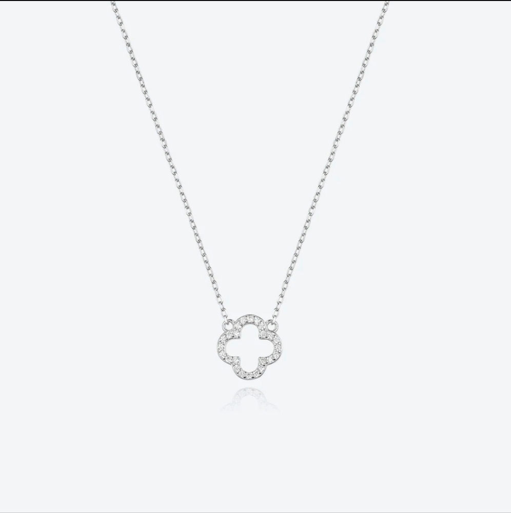 Sterling silver diamond necklace - Picture 2 of 7